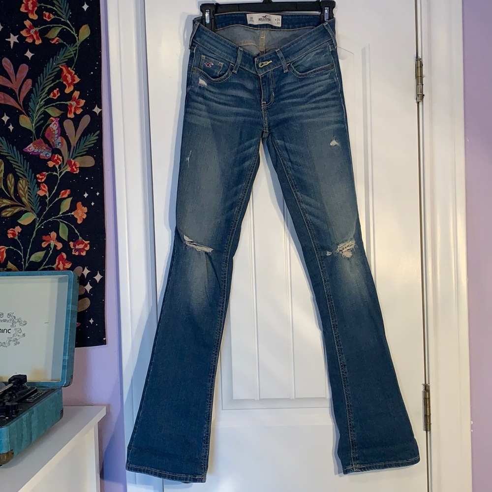 Hollister Bootcut Ripped Jeans